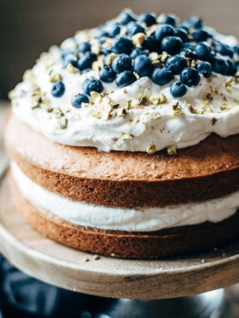 Blueberry Orange Brunch Cake with Agave and Pistachios