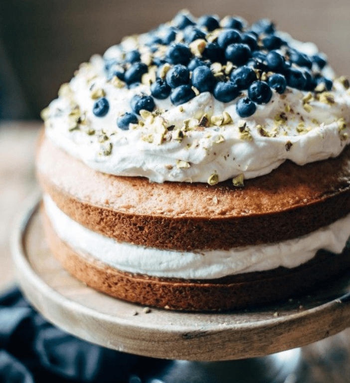 Blueberry Orange Brunch Cake with Agave and Pistachios